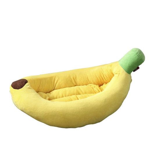 Banana-Shaped Pet Bed – Cute Washable Nest for Dogs & Cats