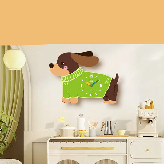 Cute Dog Wall Clock – Silent & Cartoon Design