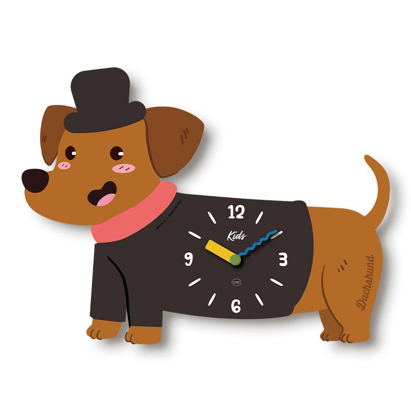 Cute Dog Wall Clock – Silent & Cartoon Design
