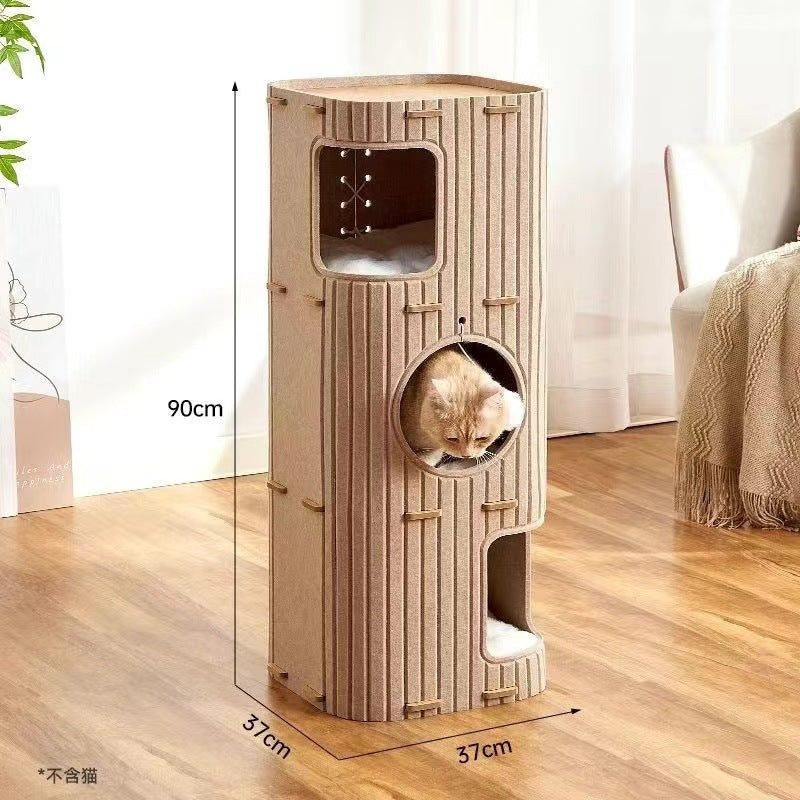 Multi-Level Cat Tree with Bed & Scratcher β All-Season Cat Tower with Cave & Post