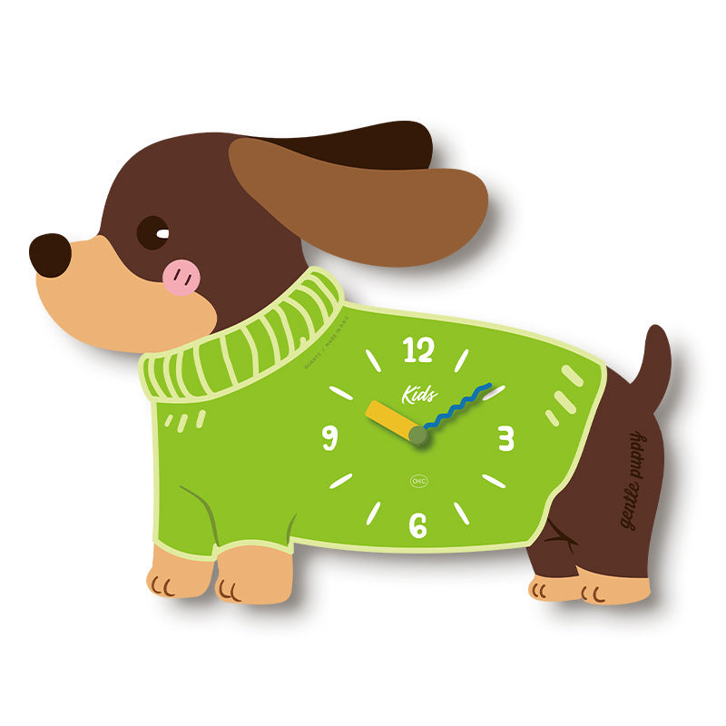 Cute Dog Wall Clock – Silent & Cartoon Design