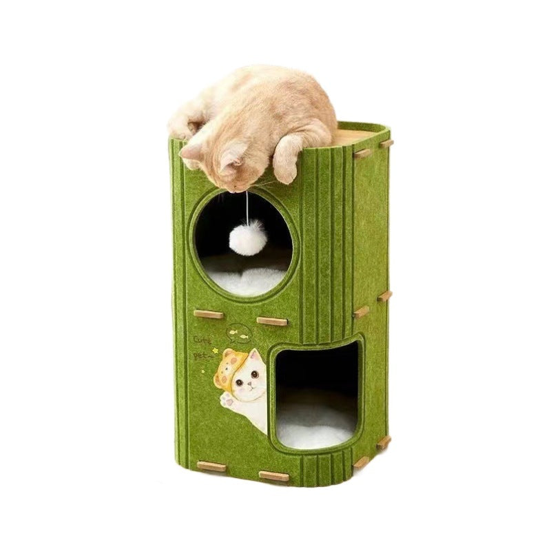 Multi-Level Cat Tree with Bed & Scratcher β All-Season Cat Tower with Cave & Post
