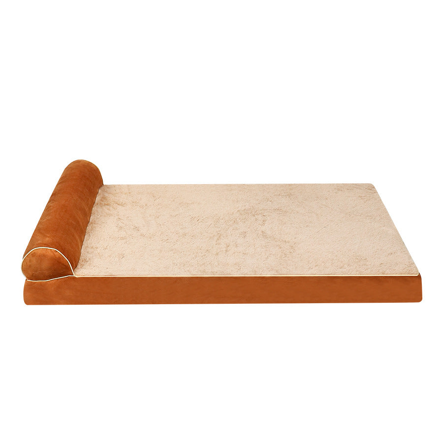 Orthopedic Pet Sofa Bed โ 3D High-Resilience Foam Dog Couch with Side Bolster
