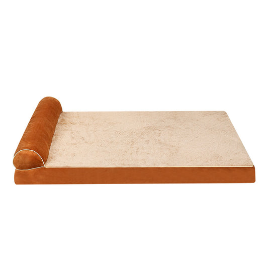 Orthopedic Pet Sofa Bed – 3D High-Resilience Foam Dog Couch with Side Bolster