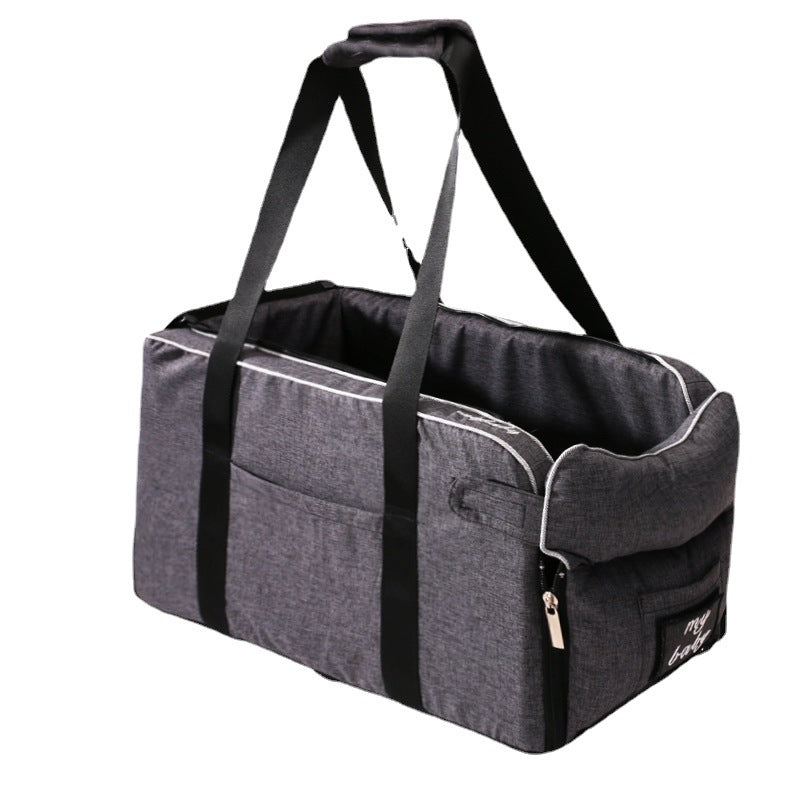 Pet Car Seat Bed for Small Dogs & Cats – Travel Safety Booster with Harness