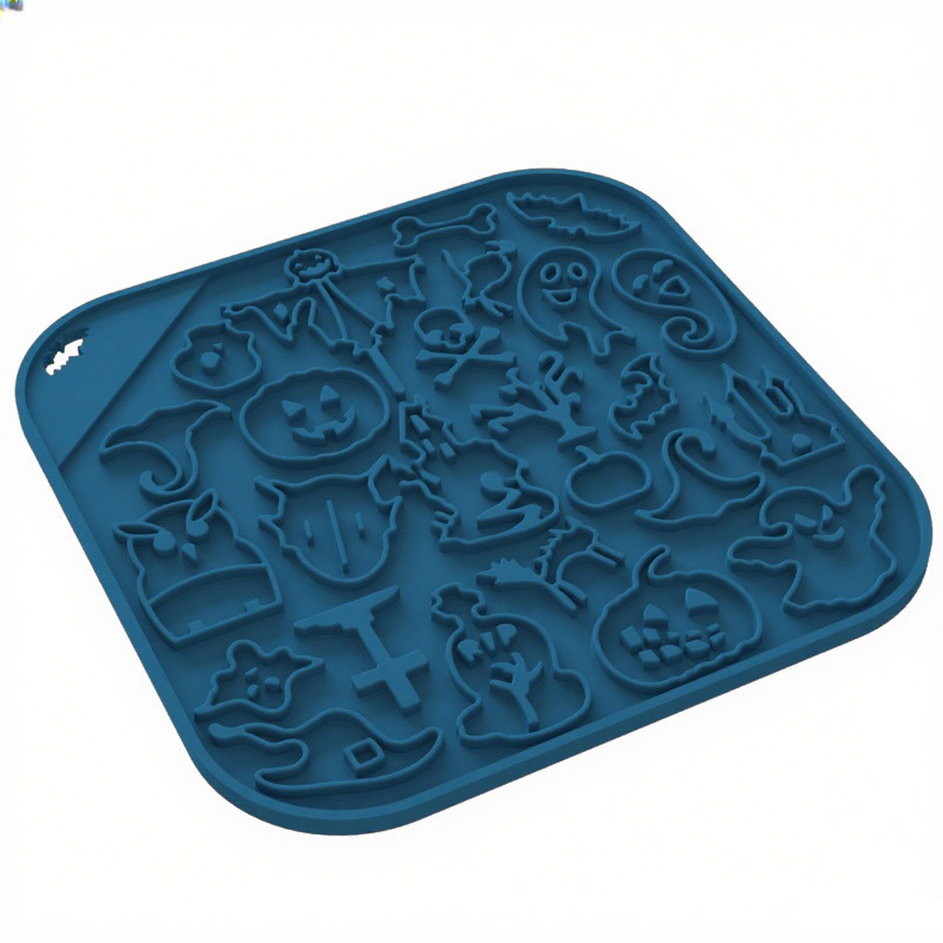 Halloween Blue Anti-Slip Silicone Pet Feeding Bowl – Slow Feeder Design for Cats & Dogs