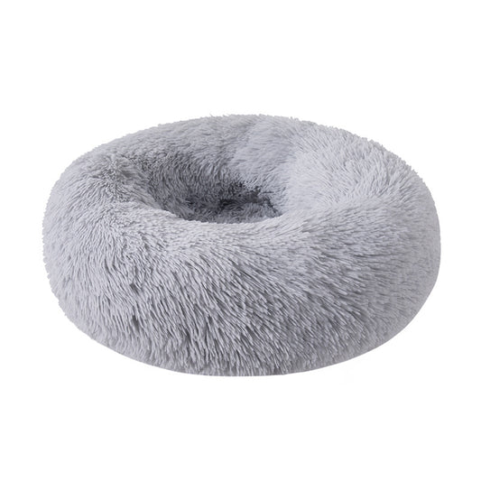 Plush Round Pet Bed – Soft Kennel Cushion for Cats & Small Dogs