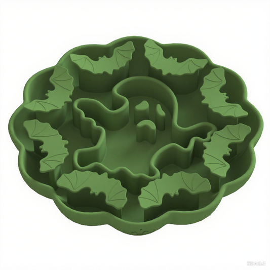 Pumpkin Halloween Green Hot Sale Silicone Slow Feeder Pet Bowl with Suction Cup – Cat & Dog Food Dish