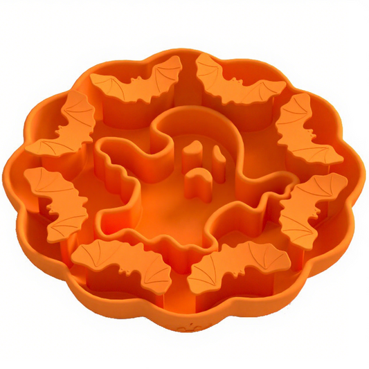 Pumpkin Halloween Orange Hot Sale Silicone Slow Feeder Pet Bowl with Suction Cup – Cat & Dog Food Dish