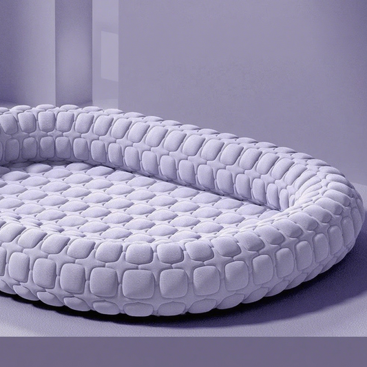 Cooling Latex Pet Bed – Ice Silk Summer Dog Mat with Neck Support