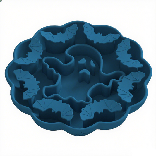 Pumpkin Halloween Blue Hot Sale Silicone Slow Feeder Pet Bowl with Suction Cup – Cat & Dog Food Dish
