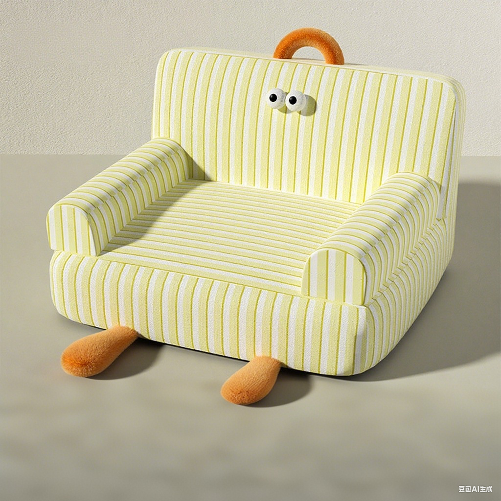Striped Cozy Pet Sofa Bed for Small Dogs & Cats
