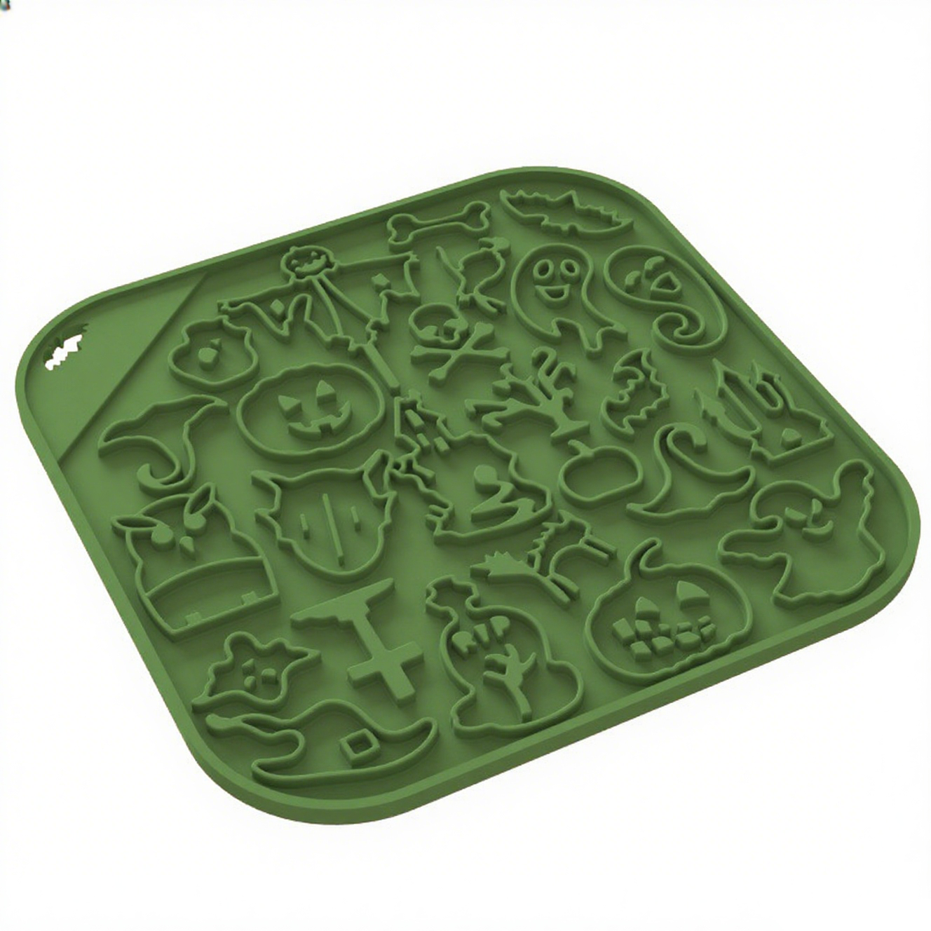 Halloween Green Anti-Slip Silicone Pet Feeding Bowl – Slow Feeder Design for Cats & Dogs