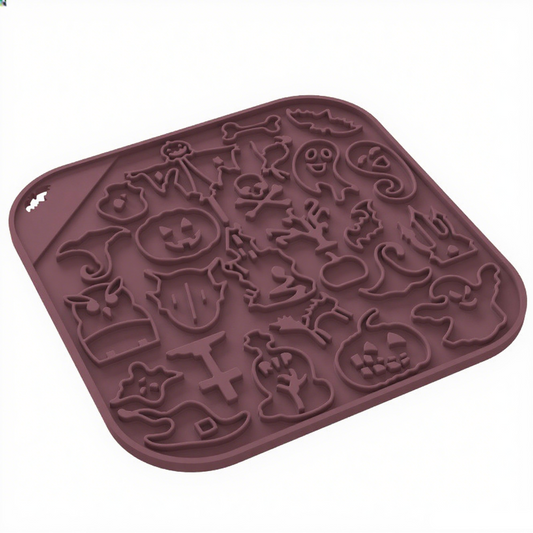 Halloween Purple Anti-Slip Silicone Pet Feeding Bowl – Slow Feeder Design for Cats & Dogs
