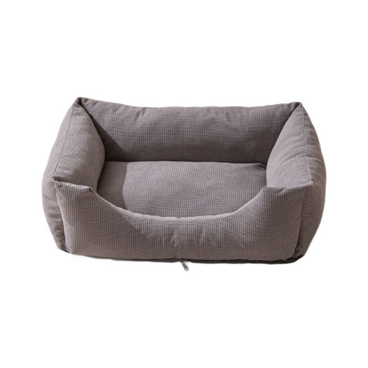 Corduroy Pet Bed – Removable, All-Season Dog & Cat Nest with Neck Support