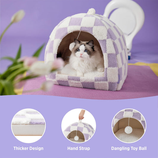 Cute Pet Tent Bed – All-Season Warm Mongolian Yurt for Cats & Small Dog