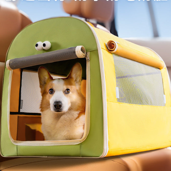 Pet Car Carrier & Bed – Color Block, Large Dog Friendly