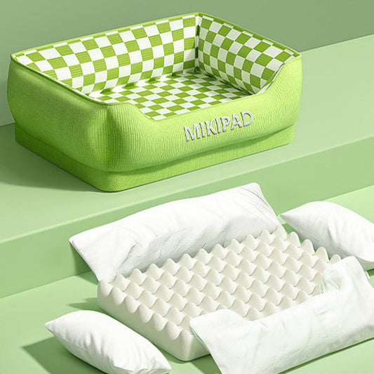 Orthopedic Pet Sofa Bed – Green Washable Oxford Nest with 3D Foam for Dogs & Cat