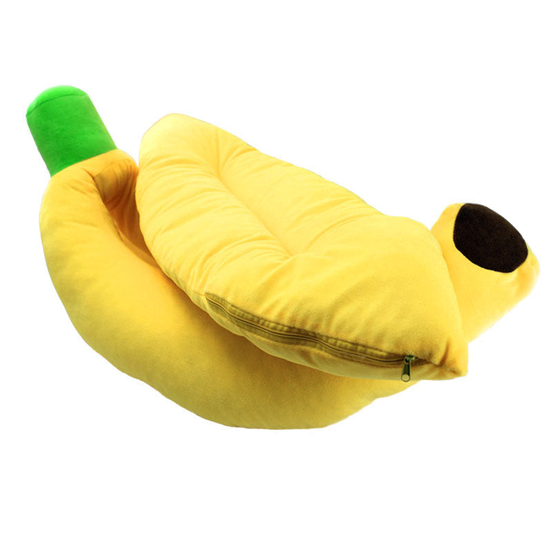 Banana-Shaped Pet Bed – Cute Washable Nest for Dogs & Cats