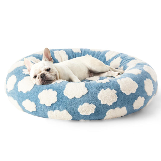 Round Plush Pet Bed – Soft, Anti-Bite Nest for Dogs & Cats, Warm and Thickened