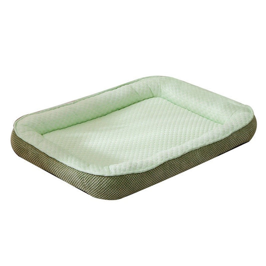 Cooling Ice Silk Pet Bed – Breathable, Washable Summer Dog & Cat Nest