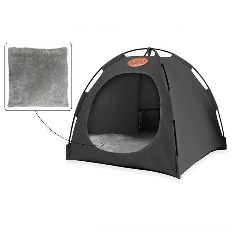 Summer Washable Foldable Pet Tent Bed – Breathable Semi-Enclosed for Cats & Small Dogs